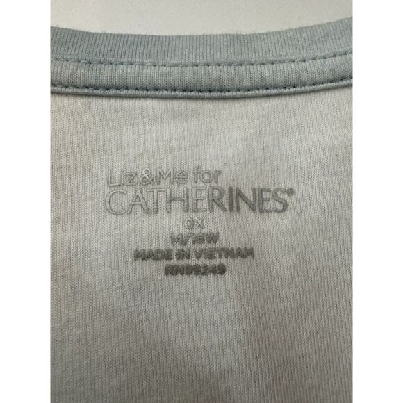 Liz&me for Catherines Top Women 0X Plus 3/4 Sleeve Artsy tropical Floral Beach - Picture 3 of 9